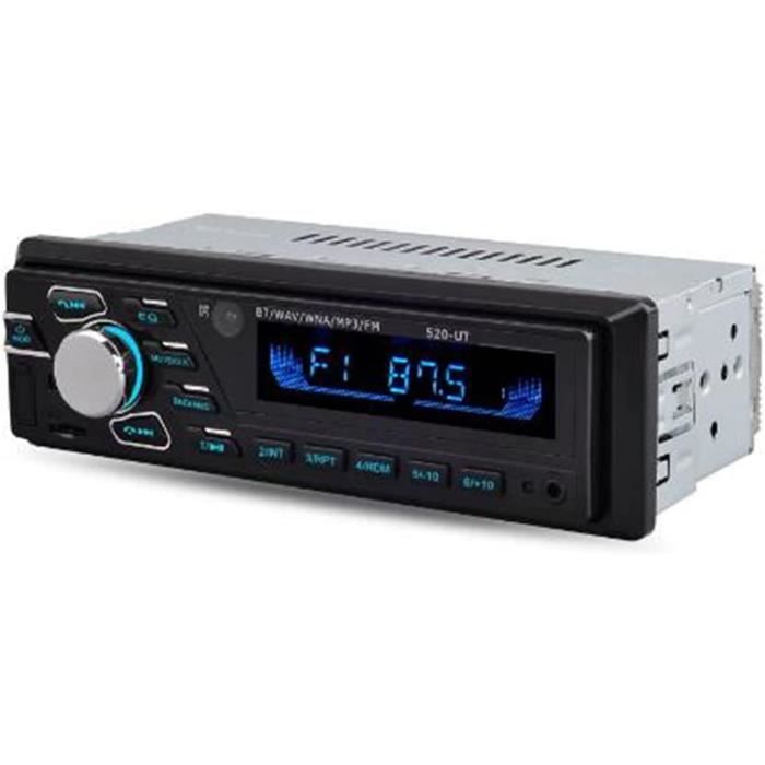 Autoradio Bluetooth Radio 1 DIN 60W Bluetooth Mains Libres Autoradio Stéréo Lecteur MP3 Prend en