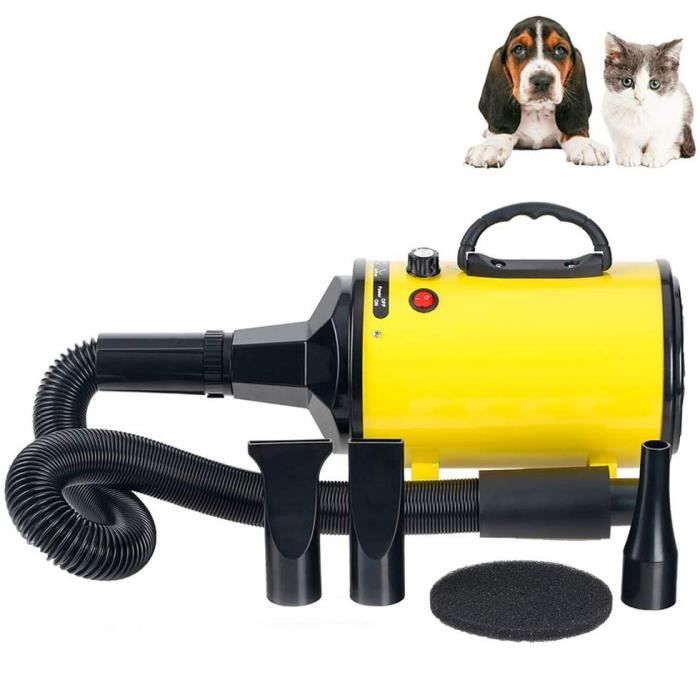 2800w sechoir professionnel sèche-poils toilettage - 25-70 m/s - 2 vitesse du vent - toilettage séchoir pour chiens chats animaux