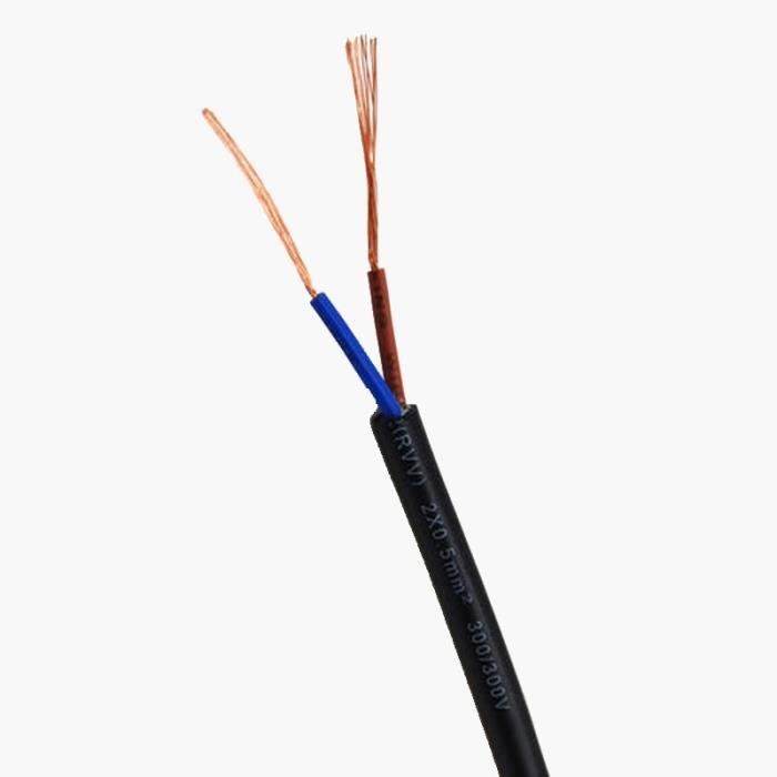Pvc-Lampes-câble câbles électriques feux blanc 2 conducteurs 2x0,75 rond Câble d'alimentation