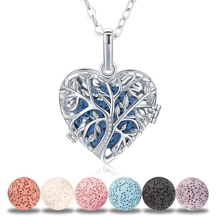 Collier Diffuseur De Parfum Avec Pendentif Rosace - Aromathérapie - 10 Pastilles Incluses - Neuf