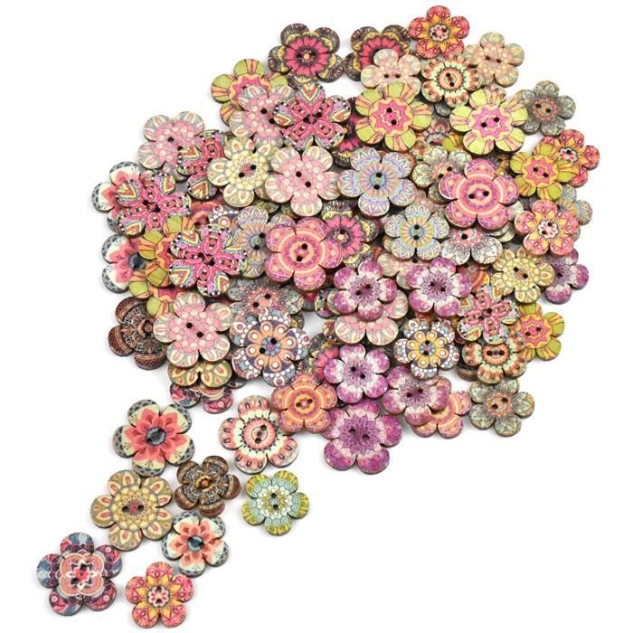 Lot de boutons à coudre en acrylique - Multicolore - 100 pcs - Boutons  décoratifs - Creavea