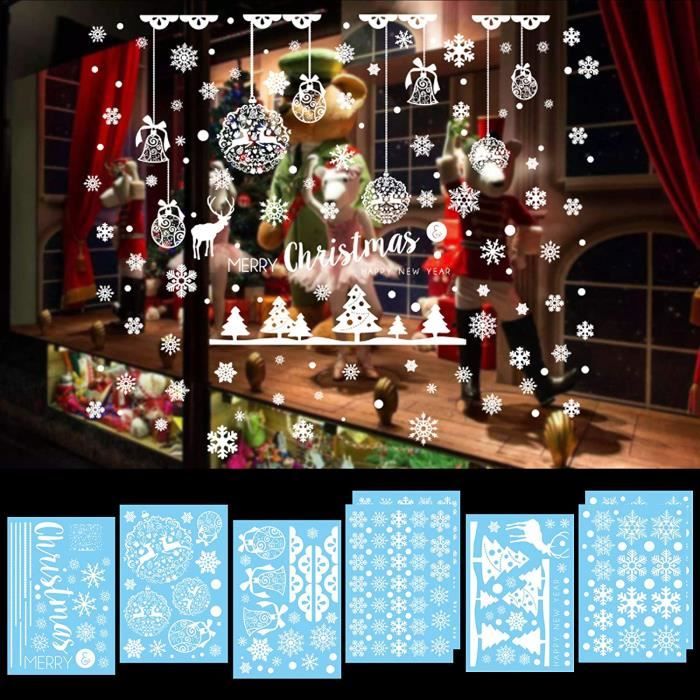 Lot De 9 Feuilles D'autocollants De Noël Pour Fenêtres - En PVC Réutilisable, Motifs Variés (30 X 20 Cm) - Décoration Festive - 6