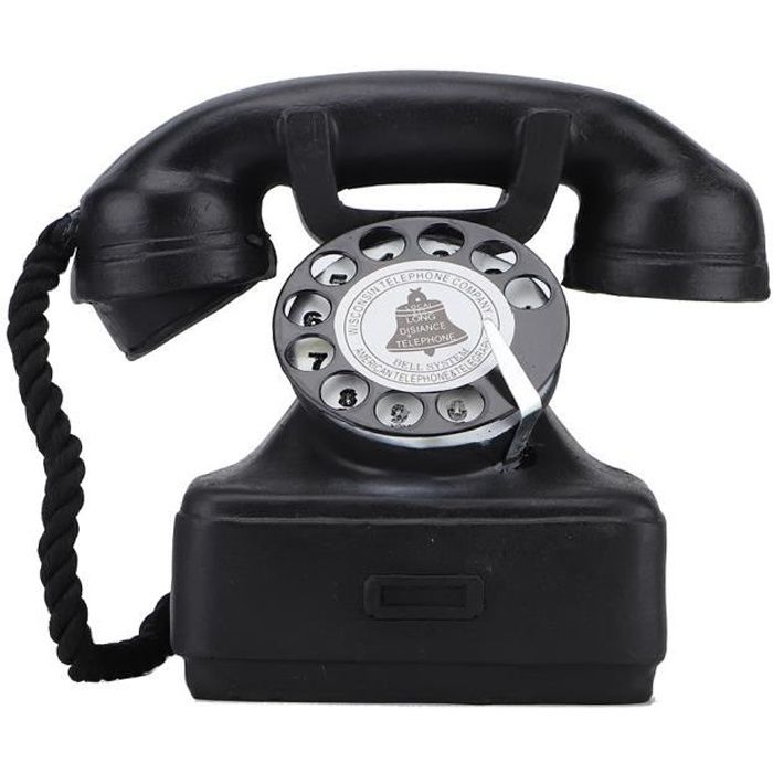 Téléphone Fixe Vintage Retro, Téléphone Filaire Vintage Téléphone Fixe à Cadran Rotatif au Style Rétro avec Recomposition de