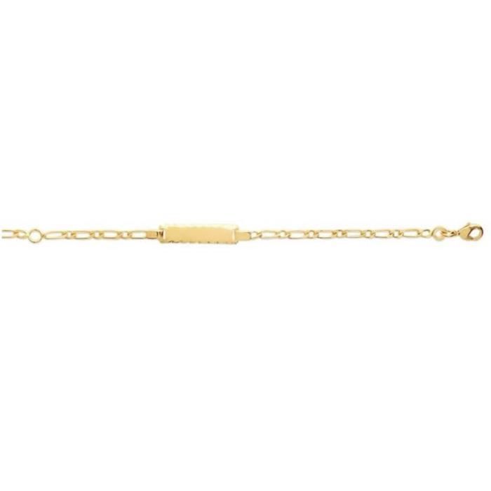 Bracelet - BIJOUXIA - Personnalisable - Plaqué Or - Maille Figaro - Enfant