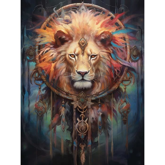 Bimkole 5D Diamond Painting DIY Kits Lion ,Animaux Peinture D'art Diamant Kits Résine Peinture