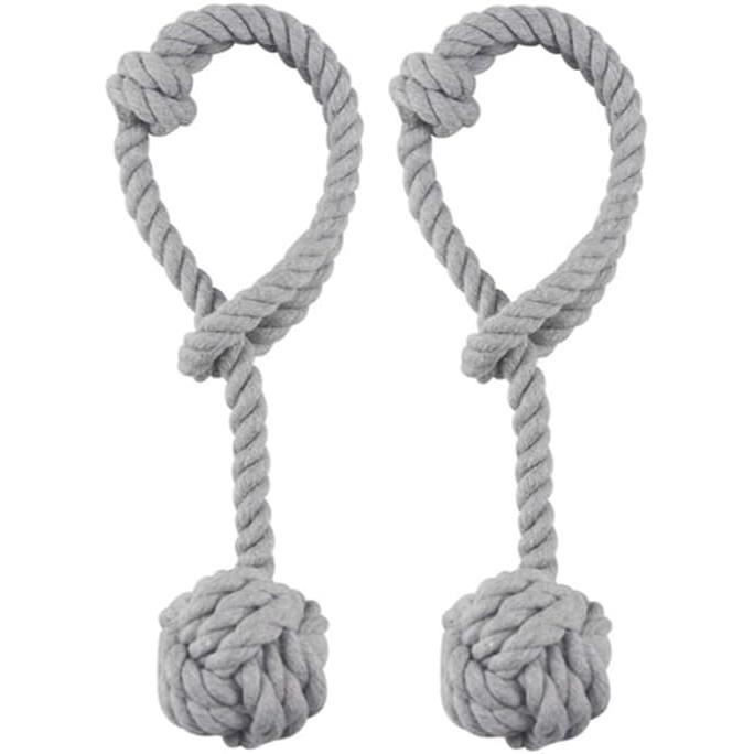 Paire D'embrasses Pour Rideaux Fusion Dijon - Anthracite - Tissu 60% Polyester 40% Coton - 14