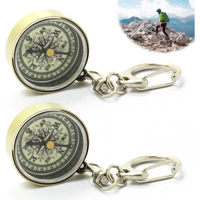 Boussole Anneau de Clé Boussole pour Poche de Survie Porte-Clés Boussole en Métal