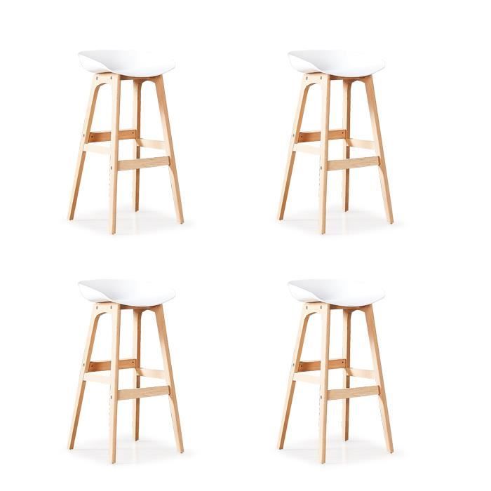 Lot de 4 chaises hautes blanche - Bera - DESIGNETSAMAISON Lot de 4 chaises hautes blanche - Bera - DESIGNETSAMAISON