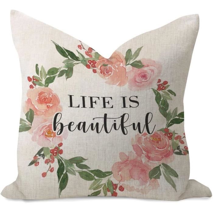 Mancheng-zi Housses de coussin décoratives Always kiss me Goodnight 30,5 x 50,8 cm, décoration de chambre à coucher pour couples, oreillers de lit décoratifs