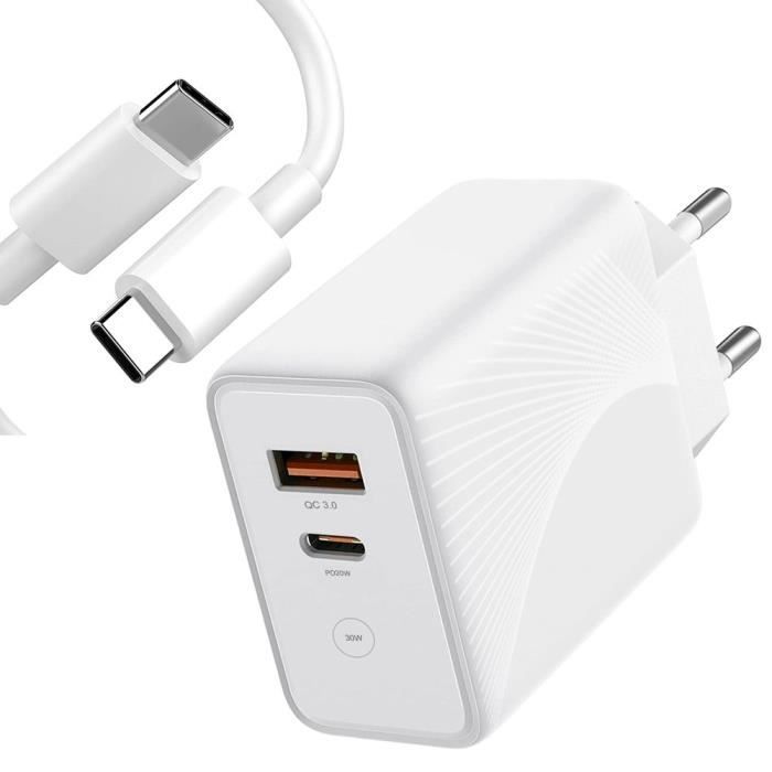 Goobay - Double chargeur rapide USB QC3.0 28W Blanc - Chargeur