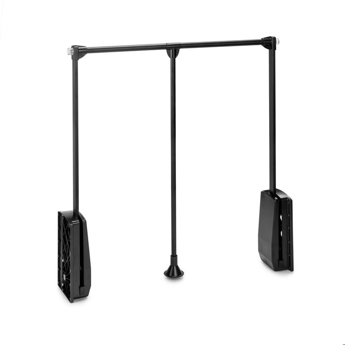 Emuca Penderie rabattable pour armoire Hang 830 - 1150 Peint en noir Acier et Plastique.