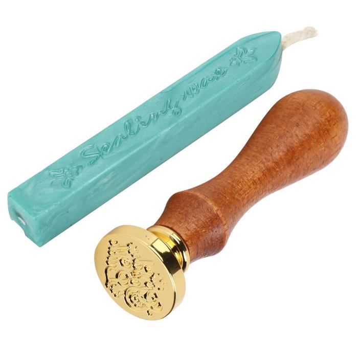 Kit De Cire à Cacheter - 9 Tampons Vintage + 3 Couleurs De Cire + Chauffe-Cire + Bougies - Pour Lettres, Invitations, Cartes