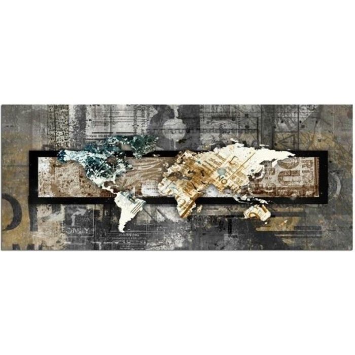 Cadre du monde Tery en Verre et Bois 60 x 40 cm - Toiles et cadres déco -  Décomania