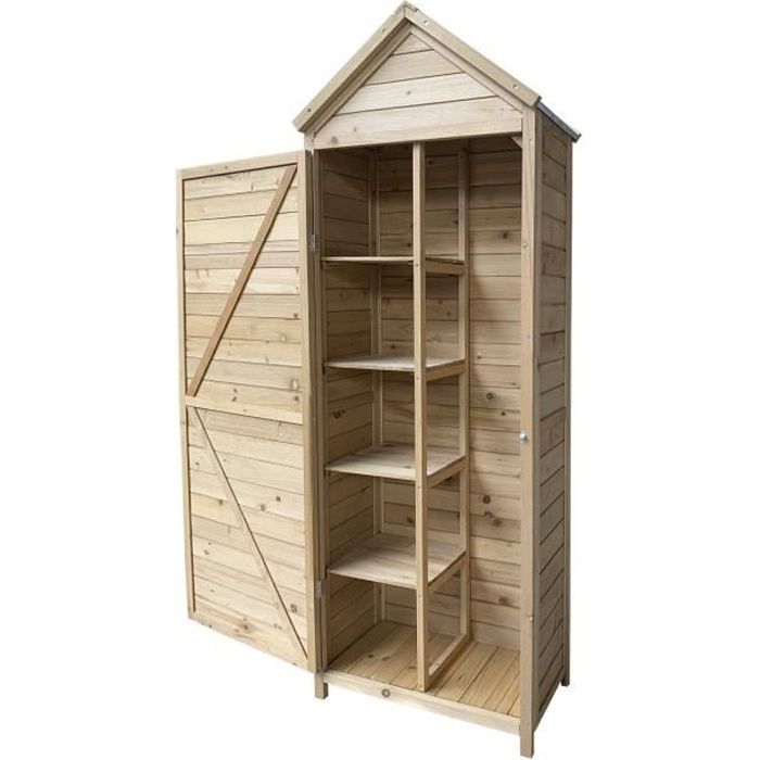 Armoire de Rangement - GARDIUN - Candy - Bois de pin - Serrure métallique - Extérieur Armoire de Rangement - GARDIUN - Candy - Bois de pin - Serrure métallique - Extérieur