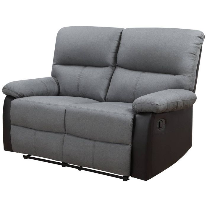 Canapé relax Lincoln - 147 x 89 x 103 cm - 2 places - Noir / Gris foncé Canapé relax Lincoln - 147 x 89 x 103 cm - 2 places - Noir / Gris foncé