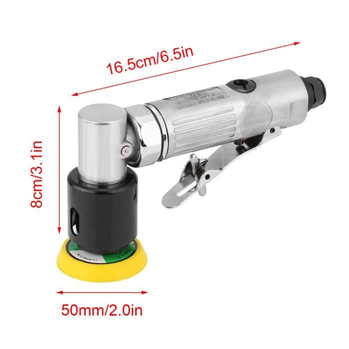 Outil De Ponçage Pneumatique 125 Mm Avec Port Aspiration - Bloc Ponçage Collecte Poussière, Pour Bois, Automobile, Finition, Livré Avec 10 Disques Abrasifs - 3