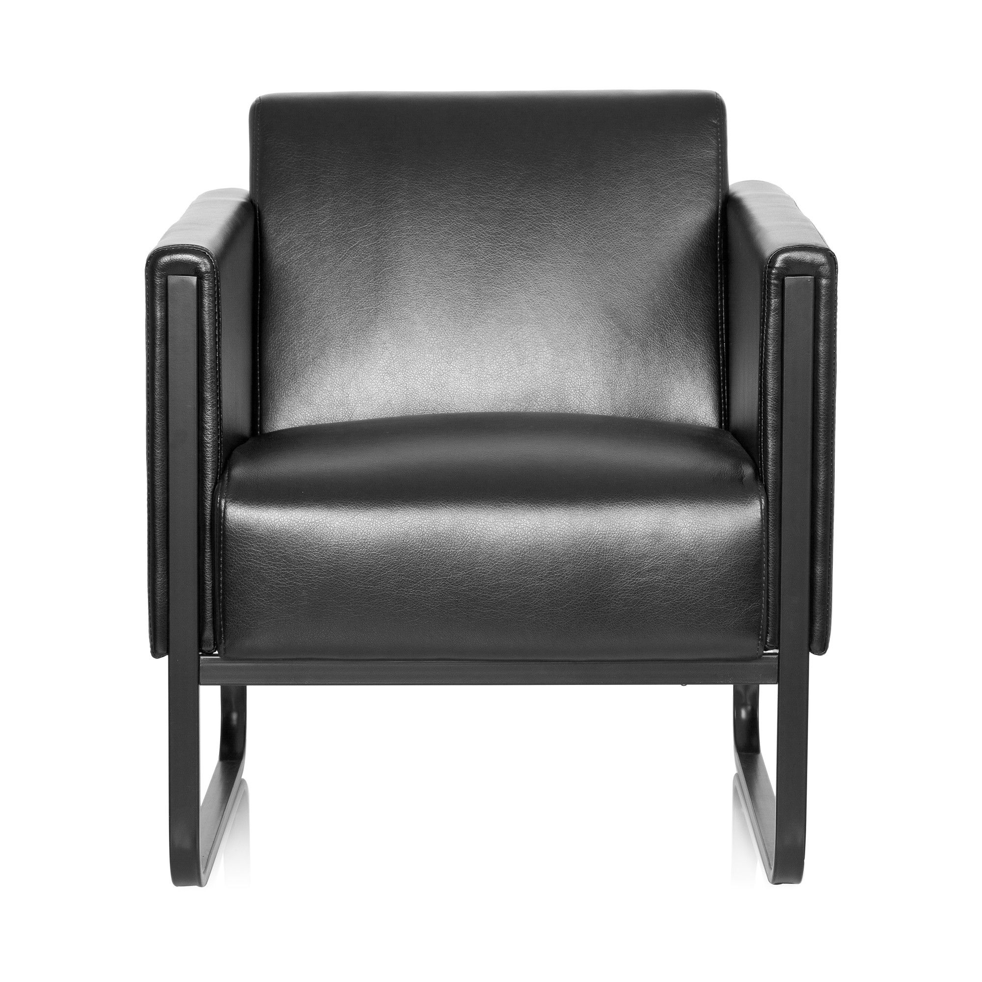 fauteuil lounge bali black - hjh office - 1 place - noir - simili cuir lisse