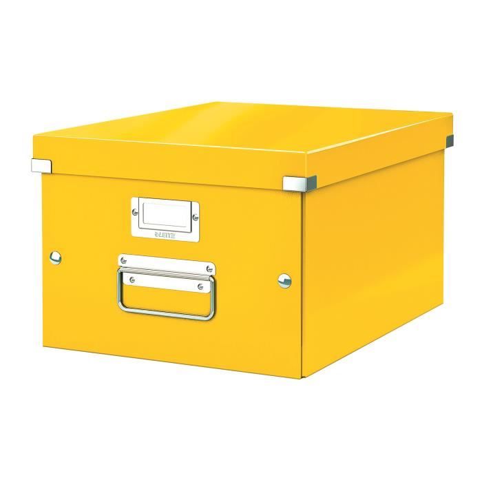 Boîte de rangement carton Leitz CLick&Store Wow H 16 X L 21,7 x P 28 cm jaune