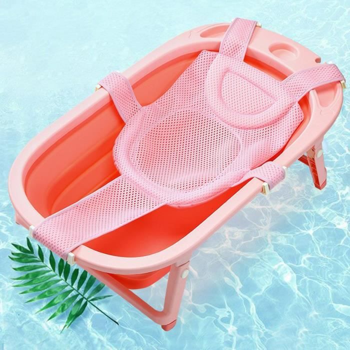 Transat De Bain Bébé 0-36 Mois - Hamac Maille Respirant Anti-Dérapant | Support Baignoire Nouveau-Né