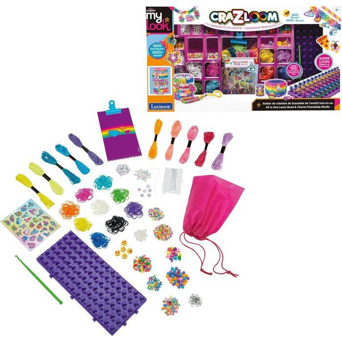 Atelier de Création de Bracelets Lexibook CRSS46 – Kit XXL avec 1600 Élastiques et Perles