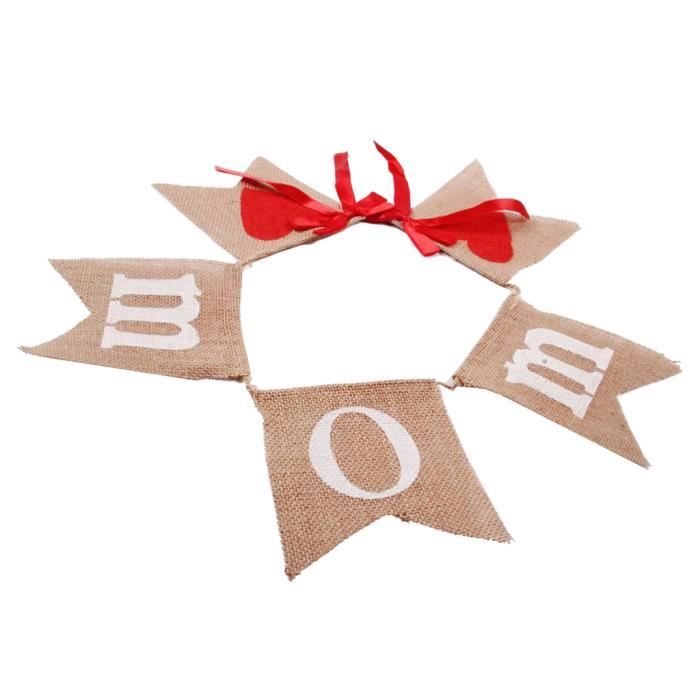 Bannière Baby Shower Oh Baby En Jute – Guirlande Fanion Baptême Naissance Fête Prénatale Garçon Fille