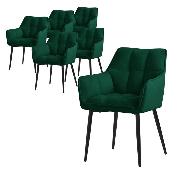 ML-Design 6x Chaises Salle à Manger en Tissu Éponge Vert Foncé Chaises Cuisine Rembourrée Fauteuil Ergonomique Design Élégant ML-Design 6x Chaises Salle à Manger en Tissu Éponge Vert Foncé Chaises Cuisine Rembourrée Fauteuil Ergonomique Design Élégant