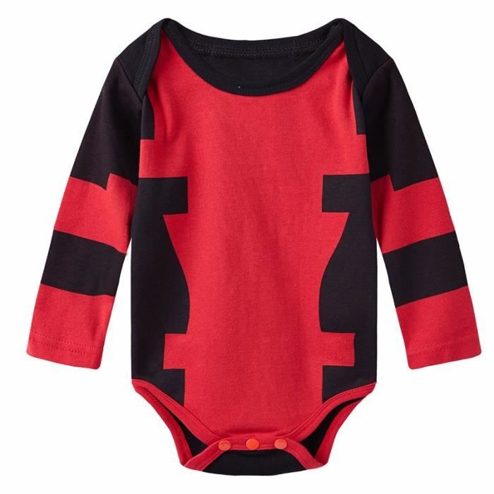 Vetements De Bebe Garcon Deadpool Cosplay Grenouilleres Manches Longue Enfant 0 18m Rouge Cdiscount Pret A Porter
