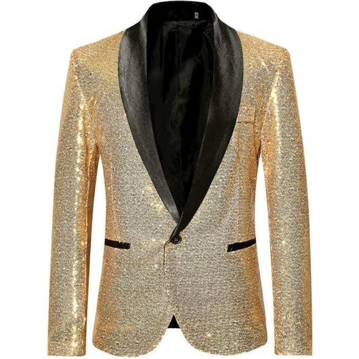 Veste de costume à paillettes pour homme - Veste de costume pour affaires,  mariage, hiver, fête, pots, costume d'affaires - Doré Or - Cdiscount  Prêt-à-Porter