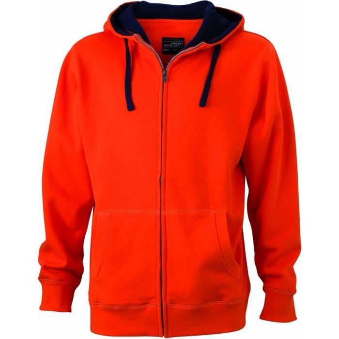 Sweat-shirt de travail pour homme avec capuche orange Odzież