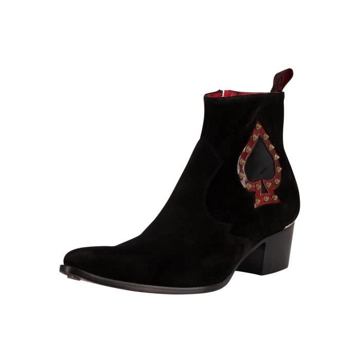 bottines en daim noir homme