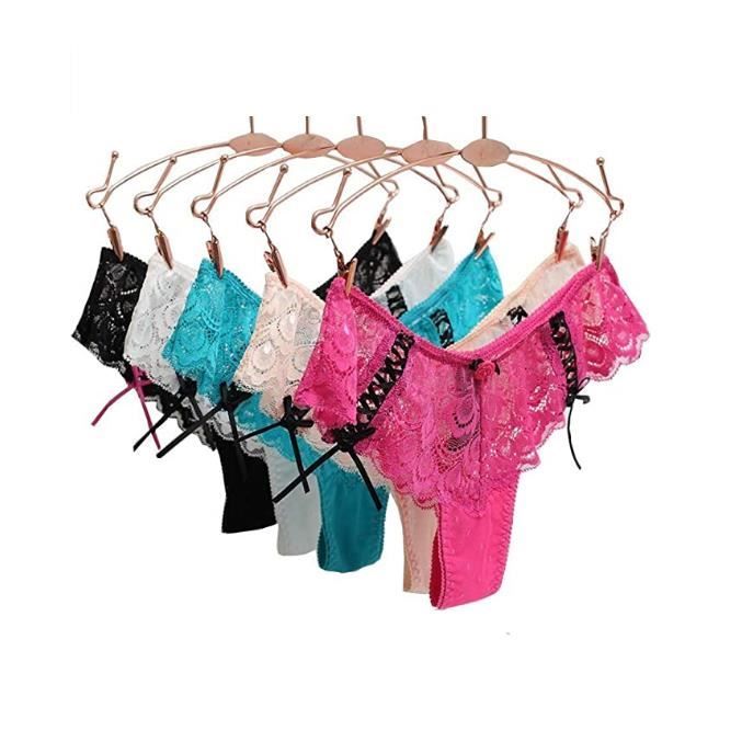 Cdiscount Slip Et String Femme Culotte Brésilienne Femme Scandale Sublime  Guipure Tulle