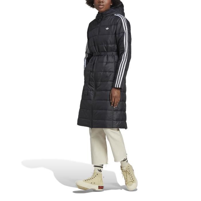 Veste pour Femme Hooded Premium Long Slim Noir ADIDAS HK5253 Noir Cdiscount Pret a Porter