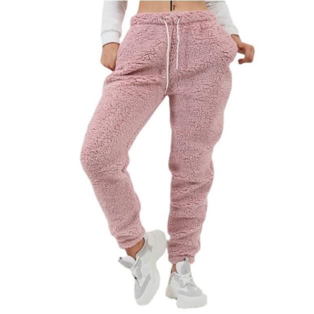 Pantalon Chaud Femme Polaire Hiver Long Bas de Pyjama Pantalon Souple  D'interieur Crayon Trousers Chic et Elegant Casual