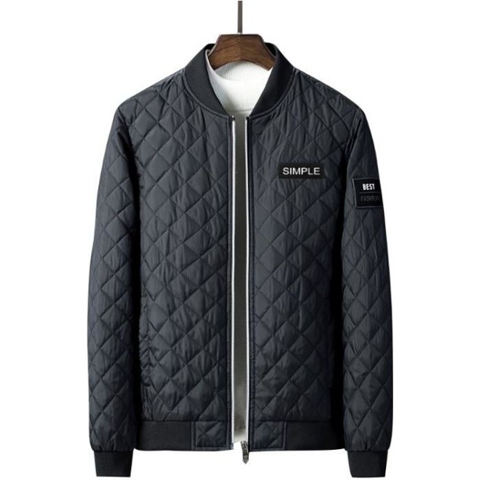 Veste Homme Classique Décontractée - Blouson Bomber épais Coupe-vent, Doublure Coton, Poches Pratiques - 12