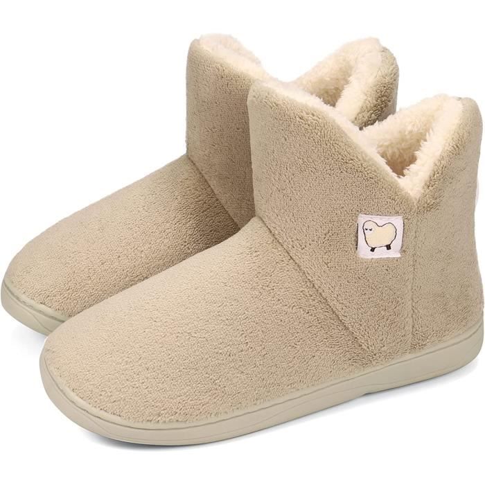 Chausson Montant Femme Homme Hiver AMOUNE Maison Doubl Chaud