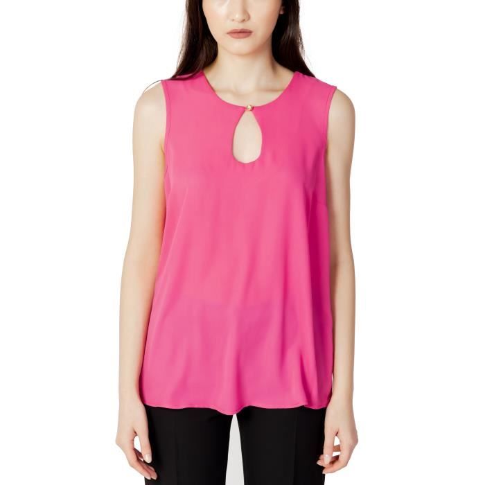 Chemisier Femme LILI MERCREDI - Taille 42 - Polyester Orange Voile - Manches Longues - Occasion Très Bon État