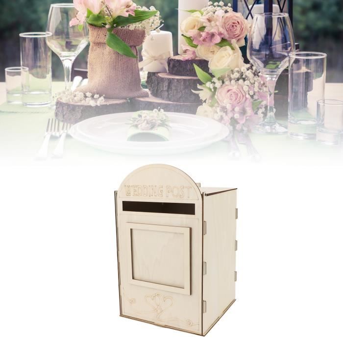 Boîte aux lettres pour vœux de mariage en bois 4 vente avec
