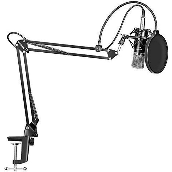 Microphone à Condensateur Professionnel Neewer NW-700 - Enregistrement Studio - Réglable - Noir