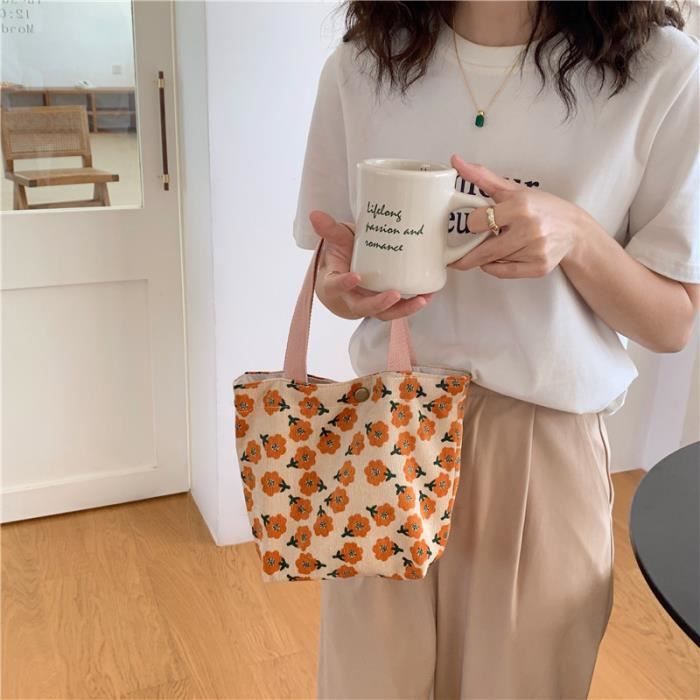 Sac à Bandoulière Imprimé Floral Style Français | Grande Capacité | Sac Courses Ou École | Cadeau Fille