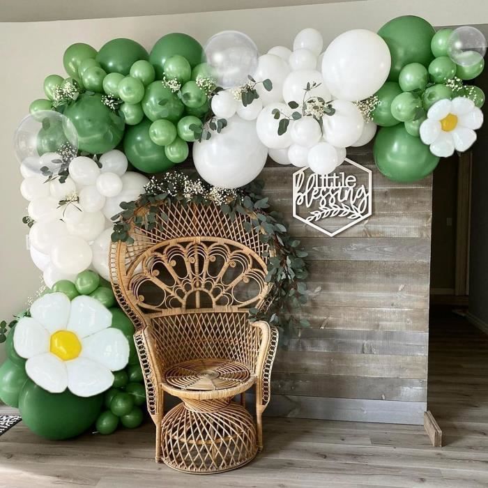 Ballons Vert Sauge Et Or - 80 Pièces Avec Confettis - Pour Anniversaire, Mariage, Baby Shower