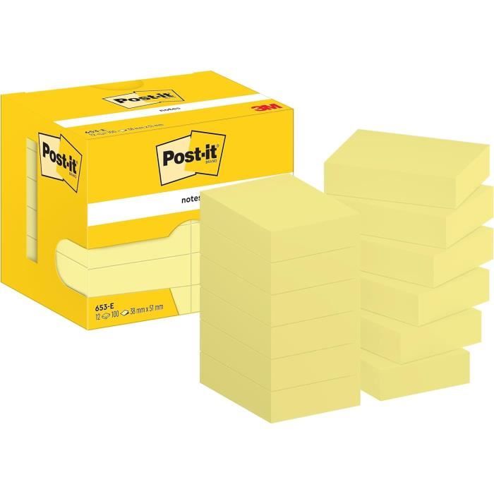 16 Blocs De Notes Autocollantes Jaunes 76x76 Mm - 100 Feuilles Par Bloc, Adhésif Résiduel, Pour Bureau, Maison, école