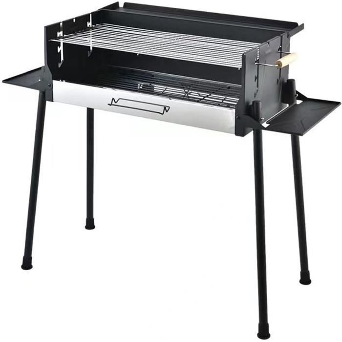 Grille De Cuisson Portable Pour Barbecue Camping, Pliable, 55x30cm, Avec Feu De Camp