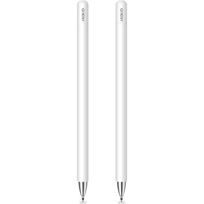 MEKO Stylet Universel 2 En 1 Pour Tablette Et Smartphone - Capuchon Magnétique, 2 Stylets Noir Champagne