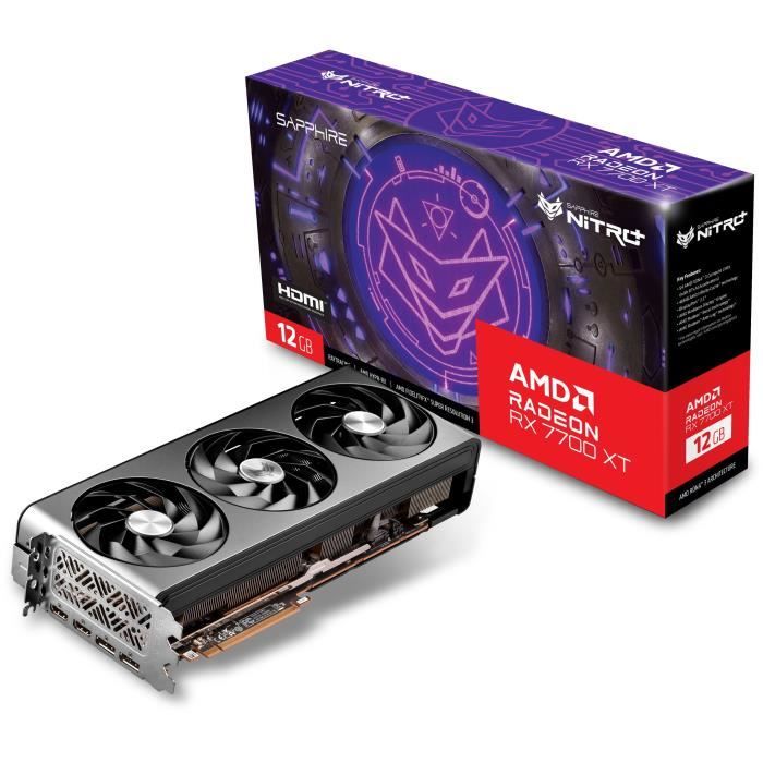 SAPPHIRE - Carte Graphique - NITRO+ AMD RADEON™ RX 7700 XT GAMING OC 12GB - GDDR6 - DUAL HDMI / DUAL DP