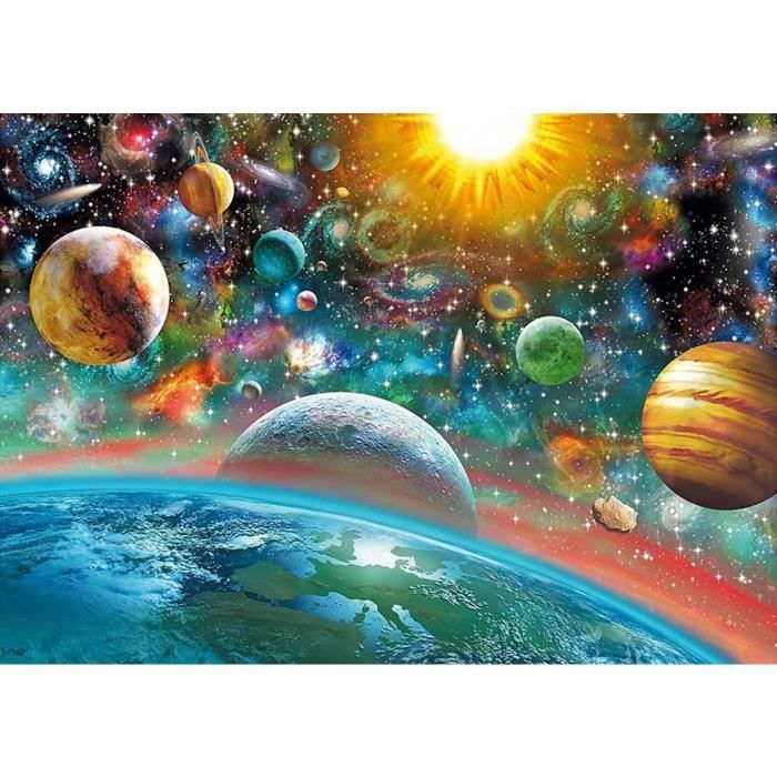 1000 Piece Space Explorer Puzzle: Glow in The Dark Astronaut Adventure, Solar System Jigsaw Puzzle, Challenging Colorful Cosmic Puzzles for Adults, Outer Galaxy, Finished Size 26.6x19.2