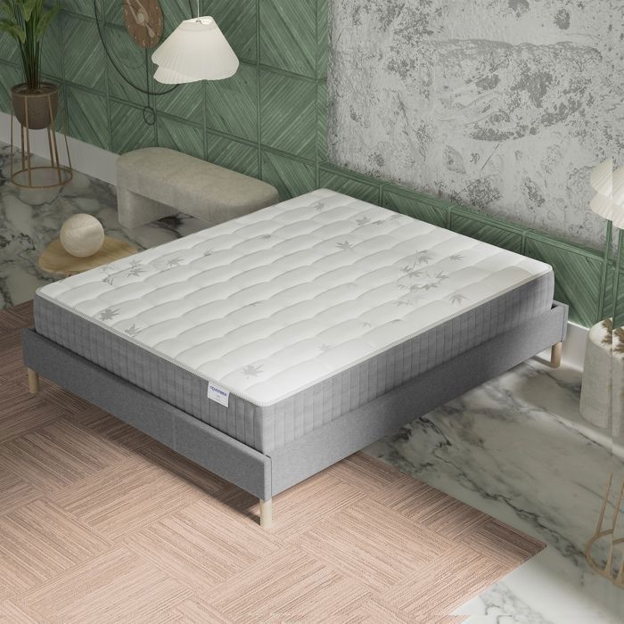 Matelas 120x190cm-epaisseur 25cm-ressorts ensach&eacute;s et mousse &agrave; m&eacute;moire de forme