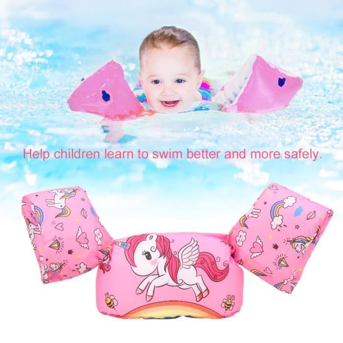 Gilet De Natation Gonflable Enfant - Aide à La Flottaison, Protection Tête, Double Boucle, PVC, 1 à 9 Ans