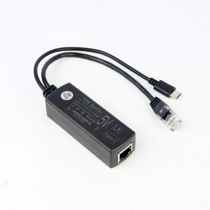 DSLRKIT Active PoE Splitter – Wandelt 48V PoE (IEEE 802.3af) In 5V Gleichstrom Um, Für Kameras & Geräte