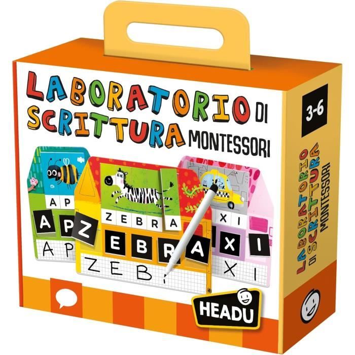 Headu Labo D'Écriture Montessori - Jeu Éducatif 3-6 Ans - Lettres Mobiles Et Puzzles Mots - Apprentissage Lecture Écriture