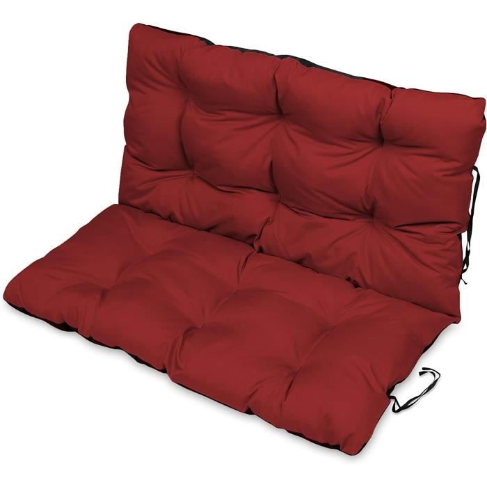 Ensemble Coussins De Jardin SuperKissen24 – Dossier 100x50 Cm, Appui 100x60 Cm, 2 Coussins Chaise Longue 48x96 Cm, Imperméable Bourgogne - 11